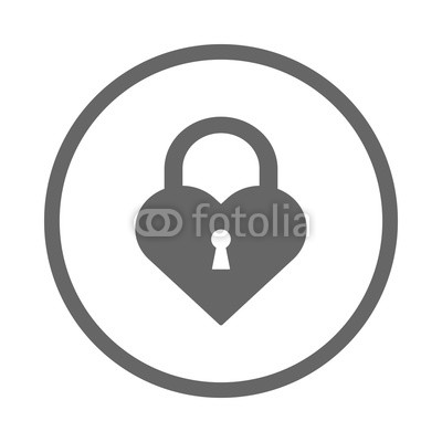 400x400 Gray Heart Shape Padlock With Keyhole. Vector Icon. Buy Photos