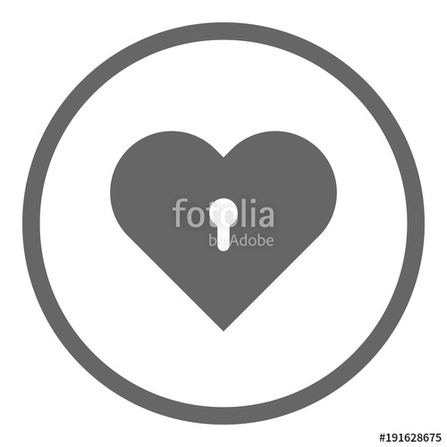 500x500 Heart With Keyhole. Vector Icon. Stock Image And Royalty Free