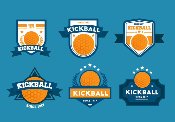 700x490 Free Vector Kickball Vector Badge Sets
