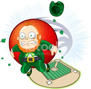 306x299 Leprechaun Kickball Stock Vectors