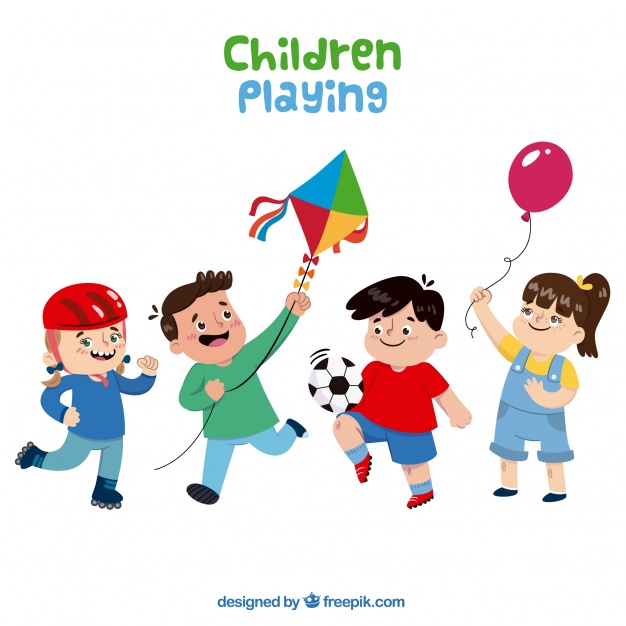 626x626 Several Happy Kids Playing Vector Free Download