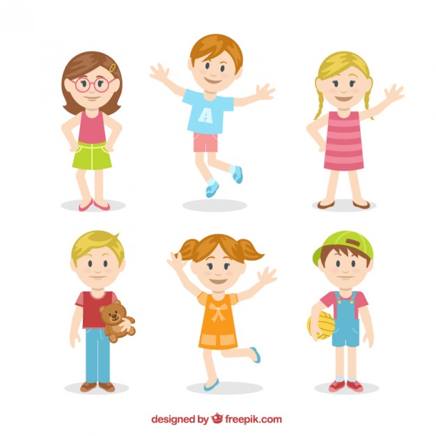 626x626 Cute Kids Illustration In Colorful Style Vector Free Download