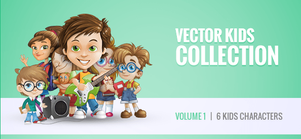 594x274 Free Vector Kid Characters Collection Vol.1