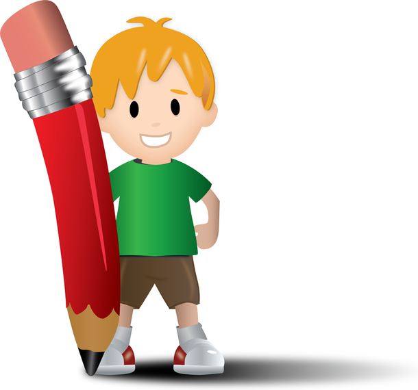 610x570 Free Vector Kid With Pencil