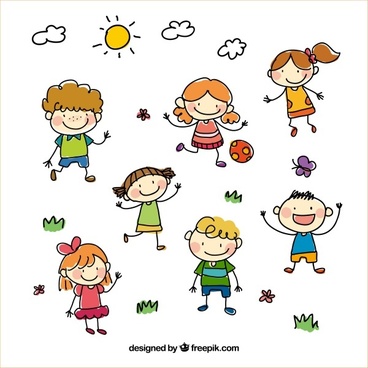 368x368 Hand Drawn Cartoon Kids Vector Png Images, Backgrounds And Vectors