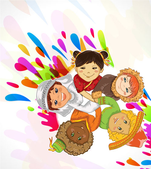 500x562 Interracial Kids Vector Png,ai Format Free Vector Download