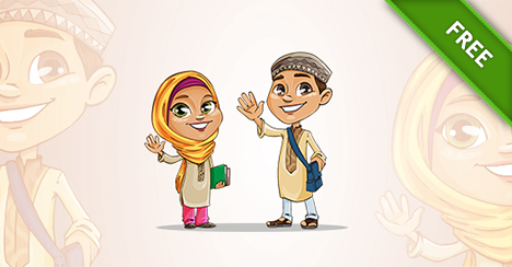 468x244 Vector Muslim Kids