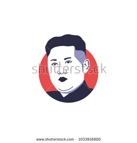 450x470 President Of North Korea, Kim Jong Un Face Vector Illustration