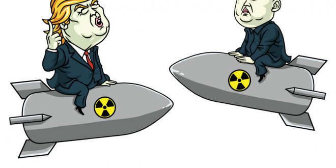 660x330 Donald Trump Vs Kim Jong Un On Nuclear Weapon Vector