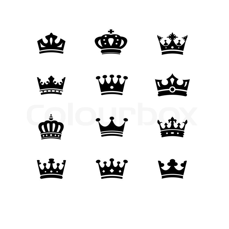 800x800 Crown Collection Isolated On White Background. Vector. Stock