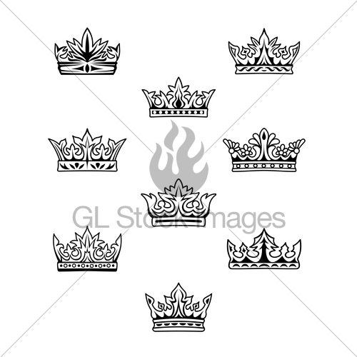 500x500 Set Of King And Queen Crowns Gl Stock Images