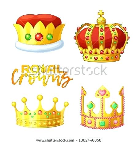 450x470 Stunning King And Queen Crowns Vector Free Set Of Golden Royal