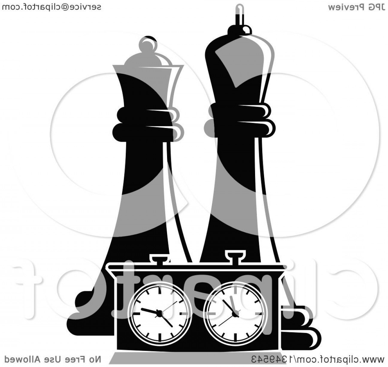 1296x1228 Black And White Chess King And Queen Pieces And A Game Clock