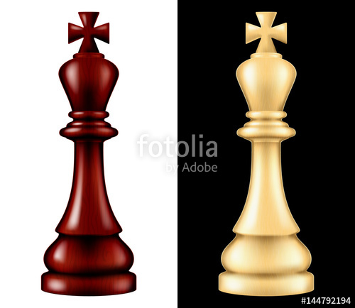 500x434 Wooden Chess Piece King, Two Versions