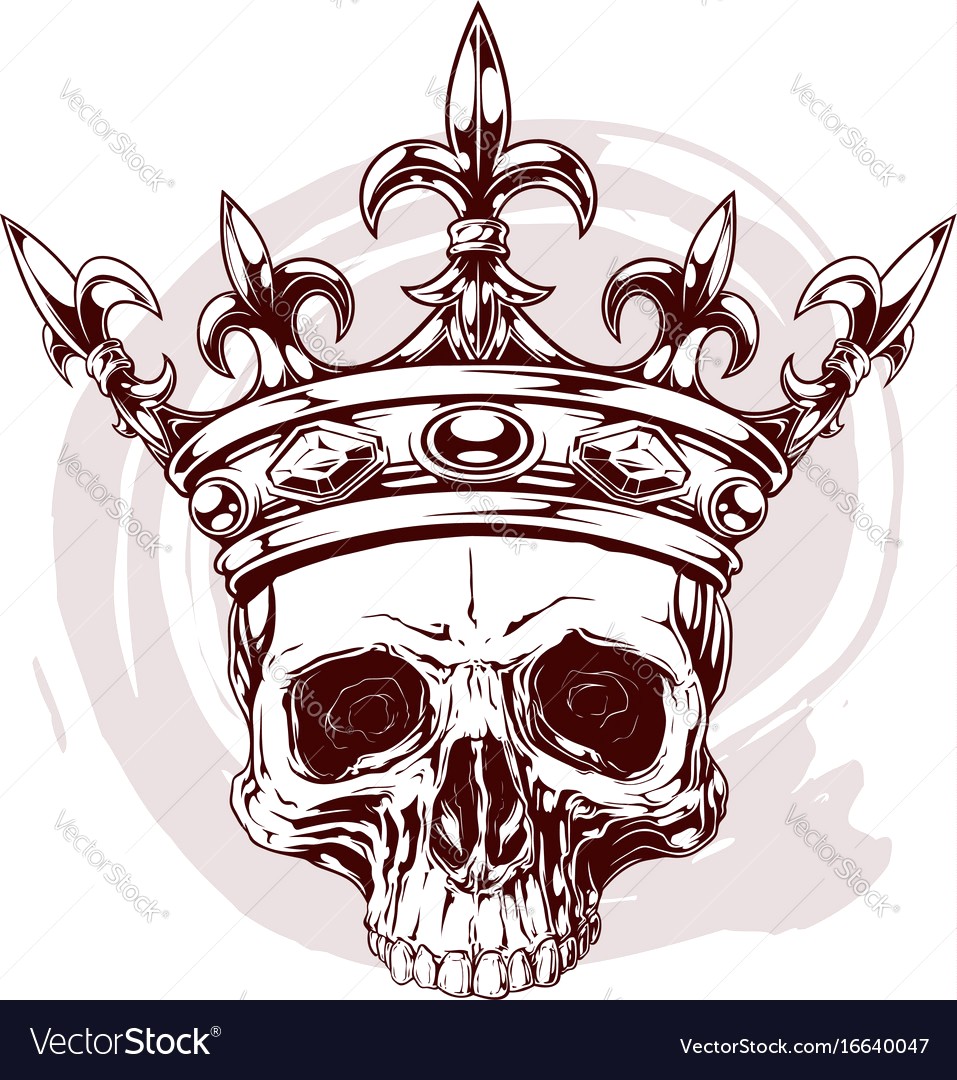 957x1080 Graphic Color Human Skull With King Crown Vector 16640047 13