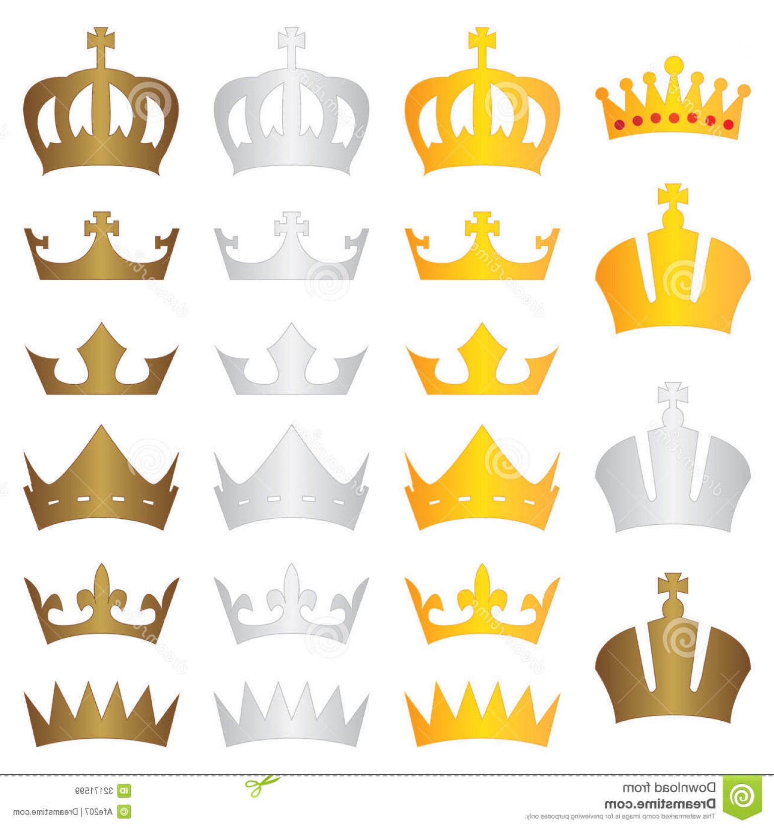 1560x1668 Royalty Free Stock Images King Crown Gold Silver Bronze Vector