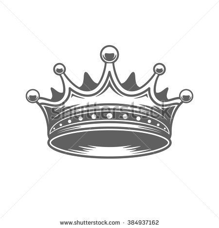 450x470 King Crown Logo Vector Illustration. Royal Crown Silhouette