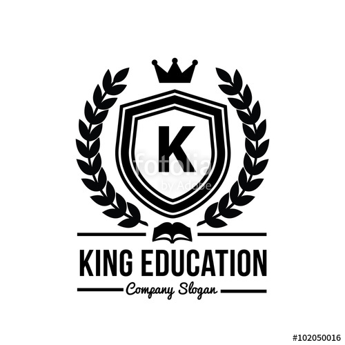 500x500 King Education Logo Luxury Crest Brand Identity For School And