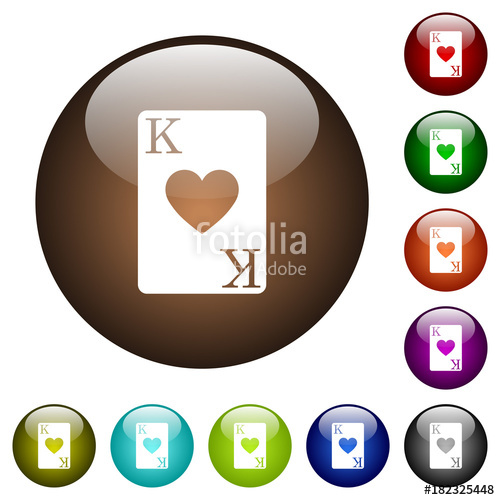 500x500 King Of Hearts Card Color Glass Buttons Stock Image And Royalty