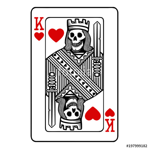 500x500 King Of Hearts Playing Card With Skeleton Stock Image And Royalty