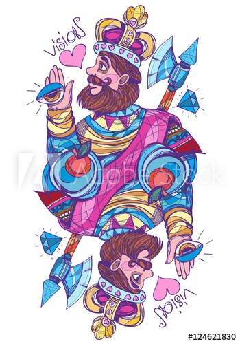 350x500 King Of Hearts. Playing Card Suit In Style Pastel Goth.