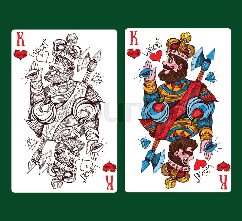 800x733 King Of Hearts Playing Card Suit. Vector Illustration. Stock