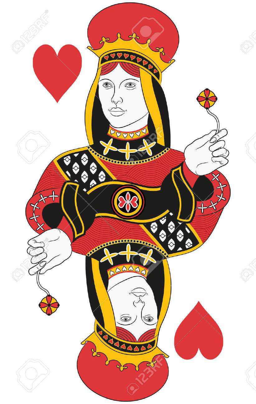 822x1300 Queen Of Hearts Card Vector Download