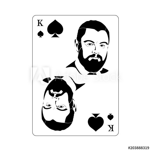 500x500 Playing Card. King Of Spades. Vector Illustration On White