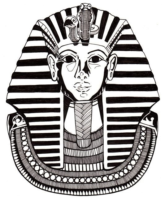 533x650 Collection Of Tutankhamun Mask Drawing High Quality, Free