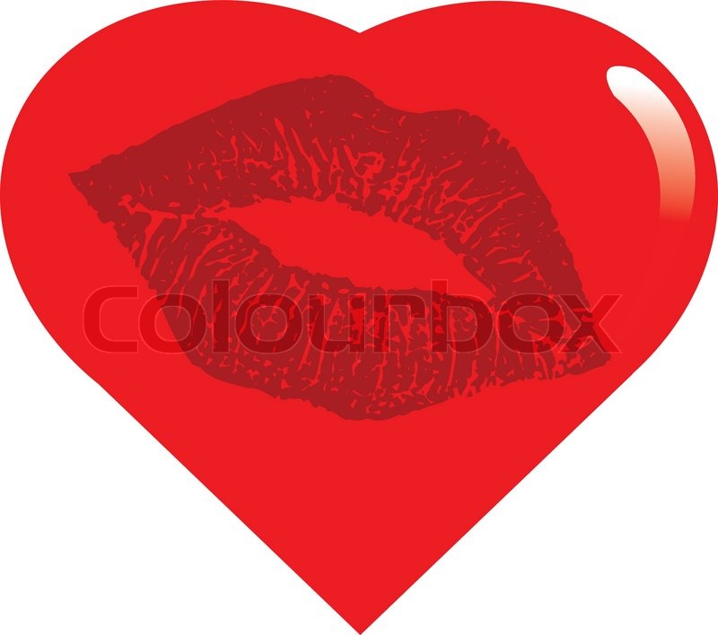 800x708 Heart With Kiss Lips Stock Vector Colourbox