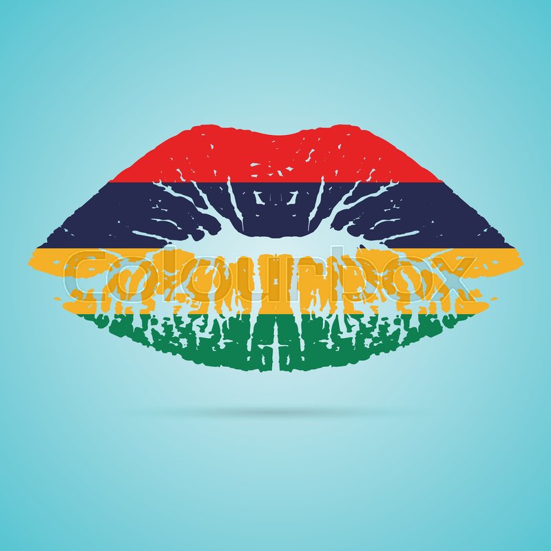 800x800 Mauritius Flag Lipstick On The Lips Isolated On A White Background