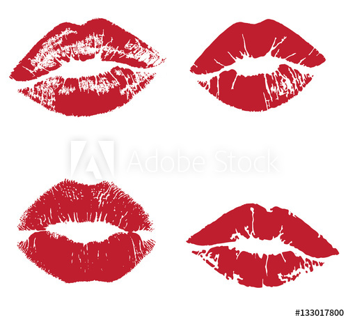 500x459 Red Kiss Mark Vectors