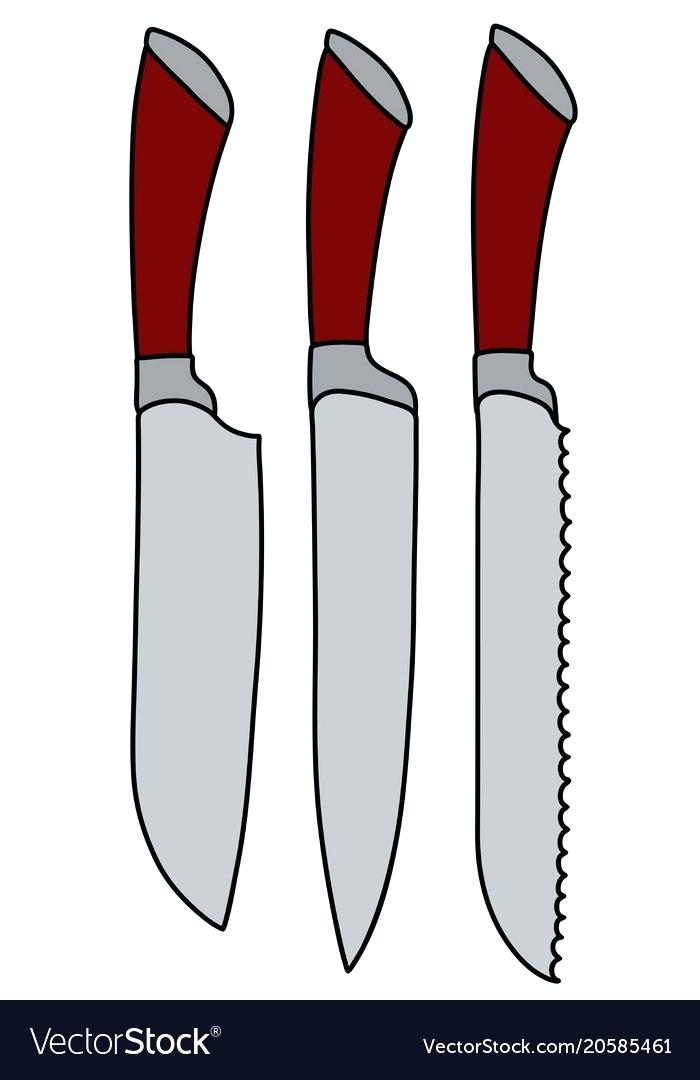 700x1080 Kitchen Knife Vector Three Large Kitchen Knives Vector Image