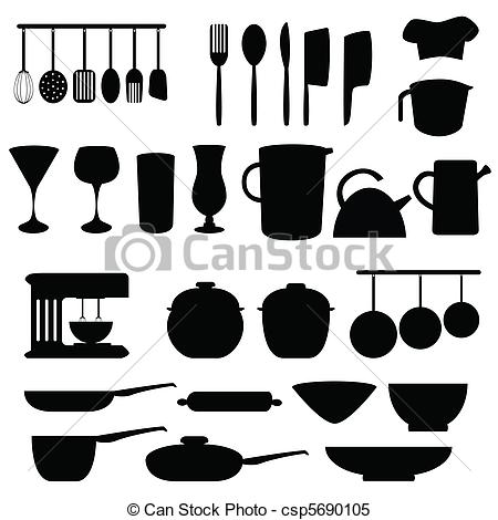 450x470 Kitchen Utensils And Tools In Gray.