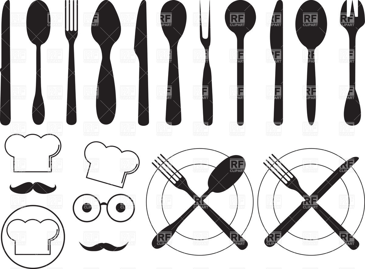 1200x885 Silhouettes Of Kitchen Tools Vector Image Vector Artwork Of