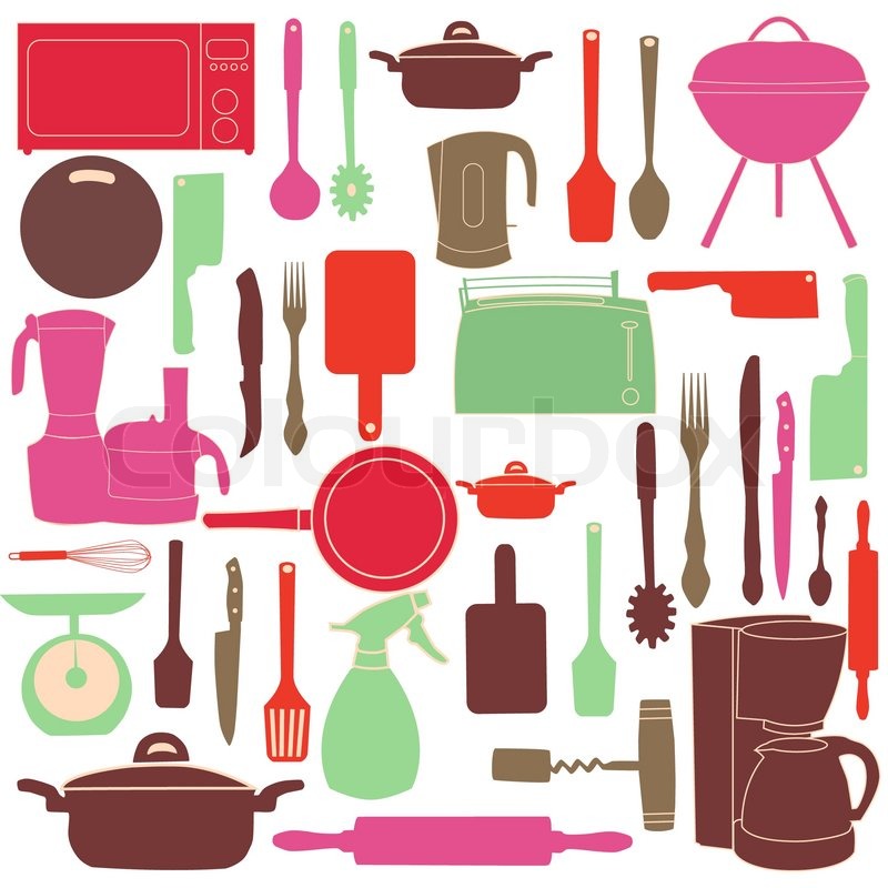 800x800 Vector Illustration Of Kitchen Tools For Cooking Stock Vector