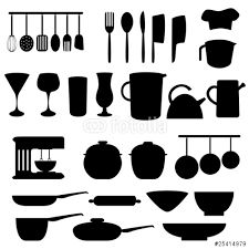 225x225 Kitchen Utensils Silhouette Vector