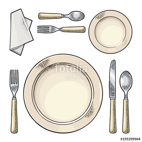 500x500 Set Kitchen Utensils. Vector Vintage Engraving Stock Image And