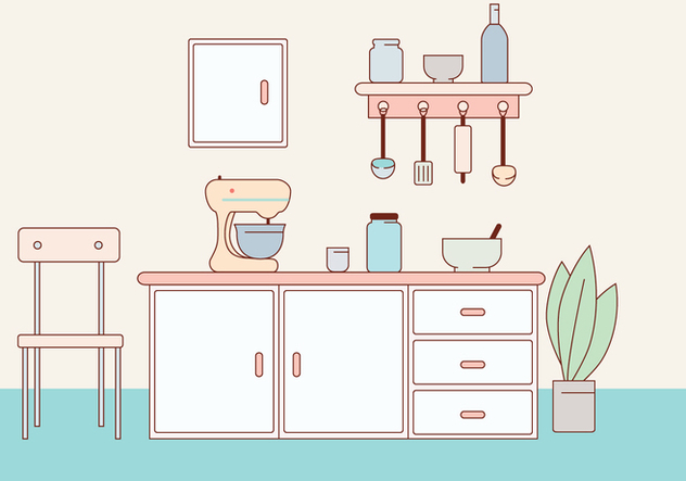 632x443 Kitchen Vector Illustration Free Vector Download 412145 Cannypic