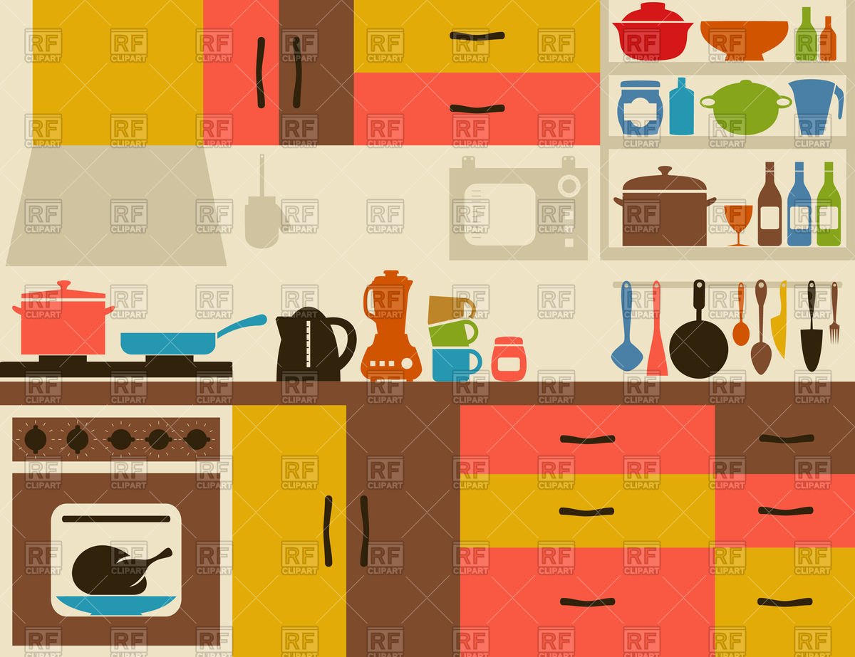 1200x923 Ware On Kitchen Vector Image Vector Artwork Of Architecture