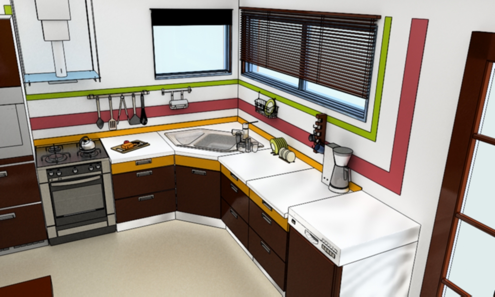 1000x600 Kitchen Vector By Kromrt