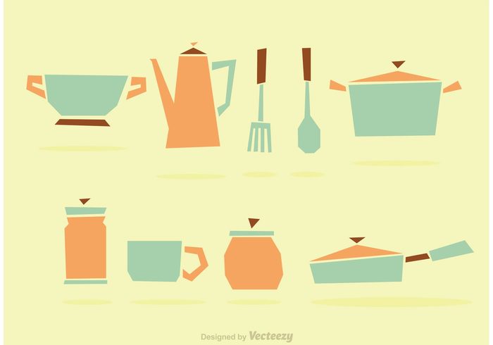 700x490 Geometric Kitchen Vector Set Free Vectors Ui Download