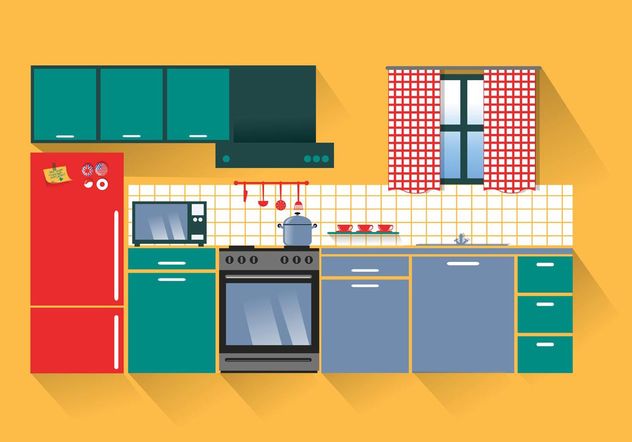 632x442 Modern Kitchen Vector Free Vector Download 147953 Cannypic