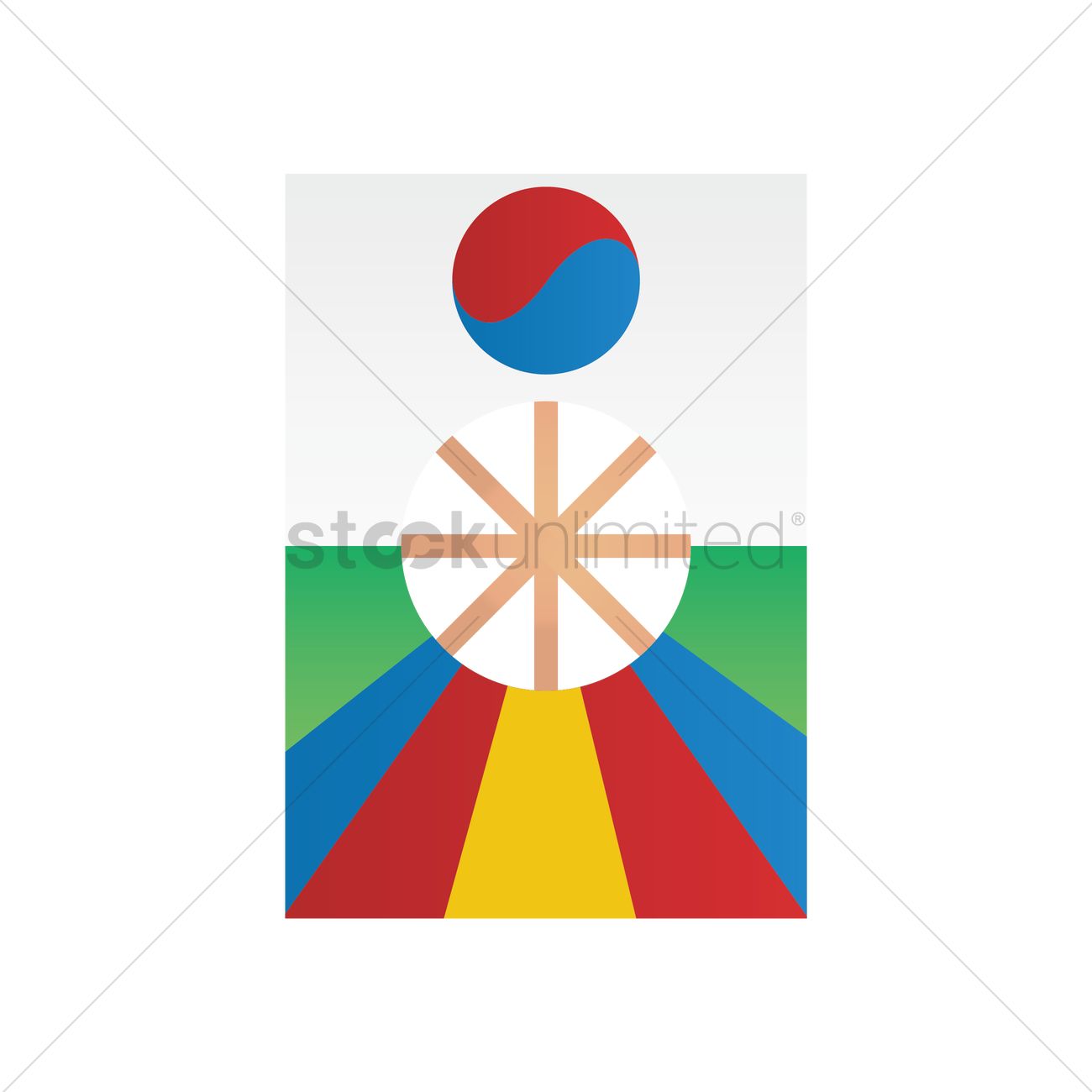 1300x1300 Korean Kite Vector Image
