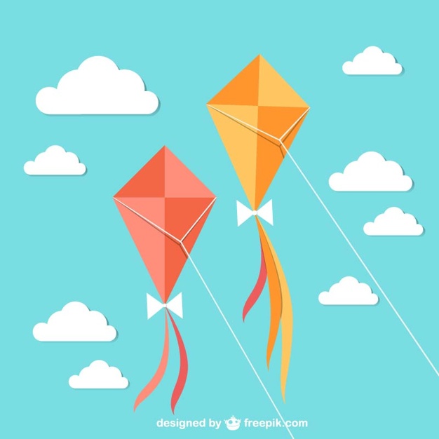 626x626 Flying Kites With Sky Vector Free Download