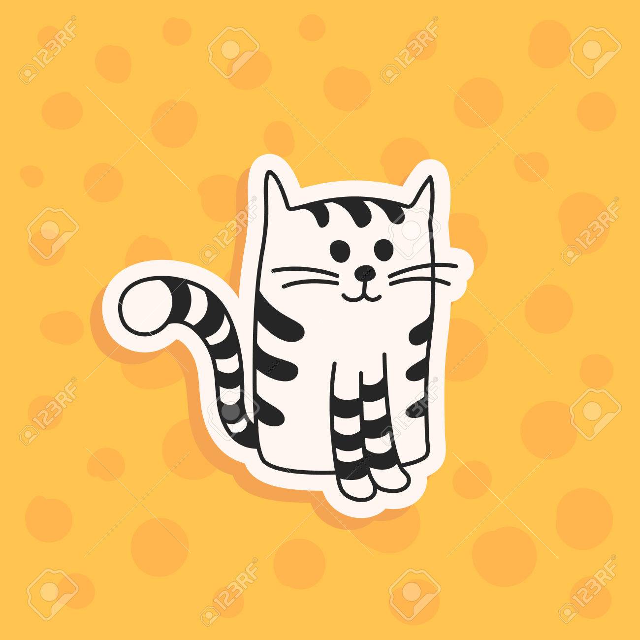 1300x1300 Drawn Kitten Vector