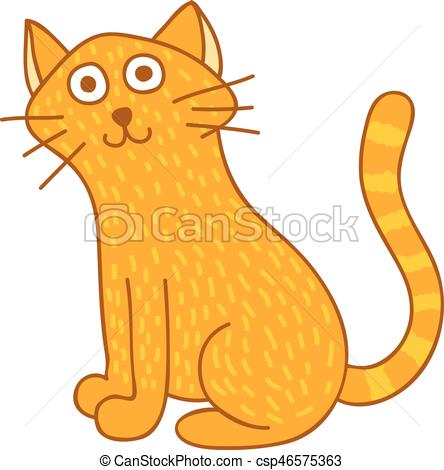 444x470 Kitten. Vector Illustration Of A Cite Cat Sitting And Watching