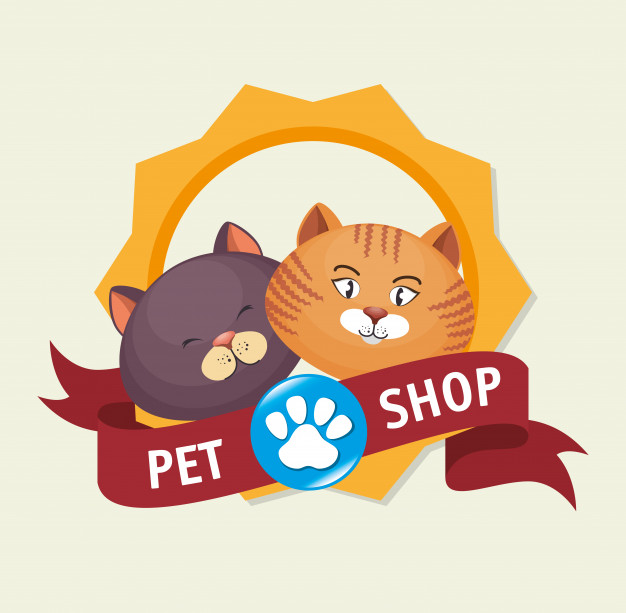 626x613 Pet Shop Badge Foot Print Kitten Vector Premium Download