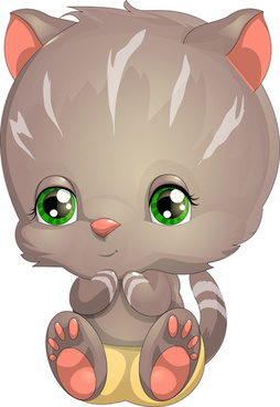 254x368 Cartoon Kitten Free Vector Download (16,478 Free Vector) For