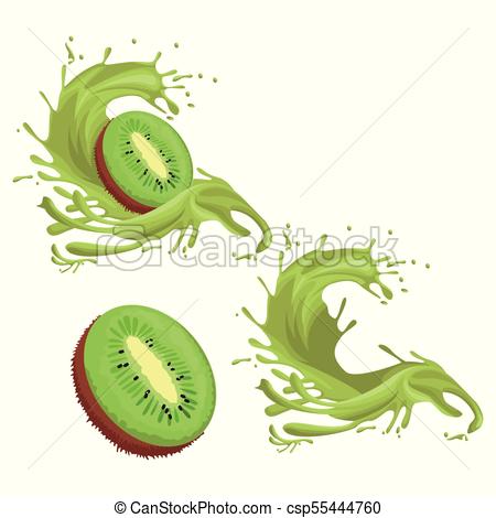 450x470 Kiwi Fruit Splash Icon Vector Illustration Graphic Design.